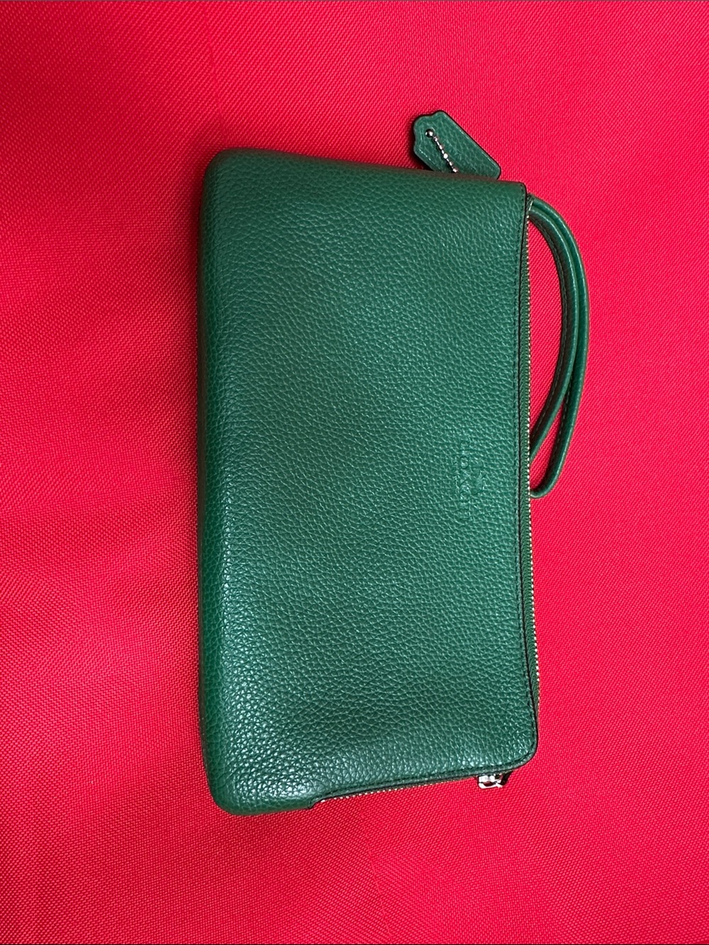 Coach Green Leather Wristlet Wallet